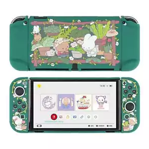 GeekShare Protective Case Slim Cover for Nintendo Switch OLED 2021 Bunny Garden - Picture 1 of 10