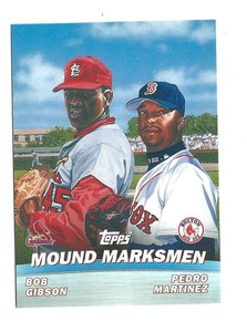 2001 Topps Combos #TC4 Bob Gibson/Pedro Martinez Red Sox Cardinals