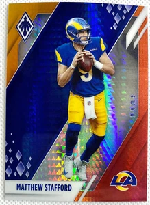 2021 Panini Phoenix Matthew Stafford Fire Burst Card #47 SP NFL Los Angeles Rams - Foto 1 di 2