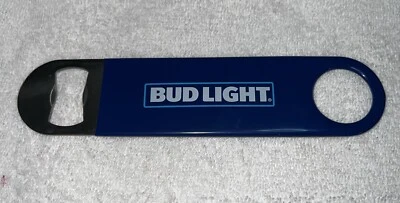 Bud Light Rubber Coated Speed Bottle Opener Bartender Metal Church Key Heavy - Image 1 of 4
