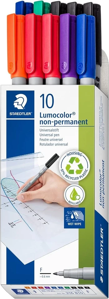 STAEDTLER Folienstift Lumocolor, non-permanent, wasserlöslich, 316B10 - Bild 1 von 1