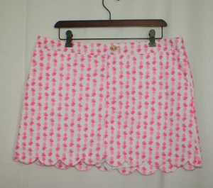 Lilly Pulitzer Colette Skort Pink Topaz Fineapple #001746 Scalloped Sz 14 ~ NWT - Picture 1 of 4