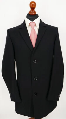 Strellson Jacke Mantel Gr.50 Schurwolle Polyamid Schwarz Black Label Top Zustand - Bild 1 von 4