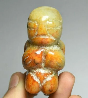 Colgante Amuleto 7CM China Cultura Hongshan Antiguo Jade Tallado Mujer Persona Foto 1 de 4