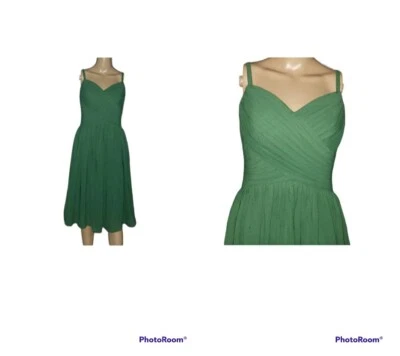 Prom / wedding guest S bustier gathered surplice flare skirt chiffon cocktail... - Image 1 of 4