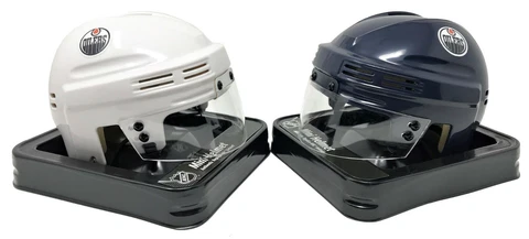 Edmonton Oilers NHL Licensed White & Blue Mini Helmets Cover
