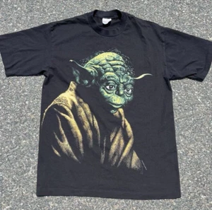 Vintage Star Wars Yoda 90s Lucasfilm Single Stitch Movie T Shirt Size L 1995 - Picture 1 of 7
