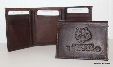 Cincinnati Bengals  Brown Trifold Genuine Leather Wallet Baseball MLB Great Gift Cover