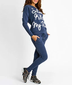 By Alina Mexton Damen Jogginganzug Hausanzug Pullover + Jogginghose Blau XS 34 - Bild 1 von 2