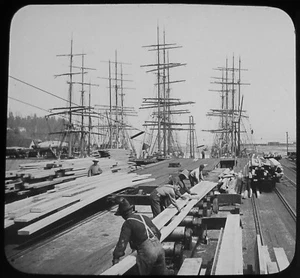 Glas magische Laterne Dia VERSAND HOLZ WASHINGTON UM 1900 FOTO USA MANIPULIERTER VERSAND - Bild 1 von 2