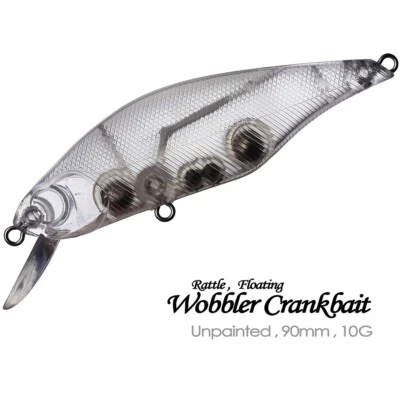 20PCS 9CM 10G Floating Wobbler Crankbait Unpainted Bait Blank Fishing Lure model - Image 1 of 4