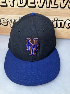 New York Mets Fitted Hat 7 1/4 New Era Diamond Collection 100% Wool Vintage USA - Picture 1 of 4