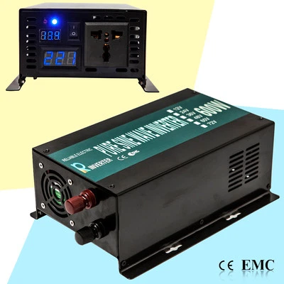 Pure Sine Wave Inverter 600W Power Converter 12/24/48V DC to 120/220V AC Car RV - Image 1 of 4