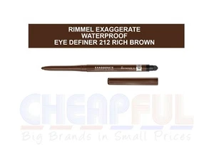 RIMMEL EXAGGERATE WATERPROOF EYE DEFINER 212 RICH BROWN - Picture 1 of 2
