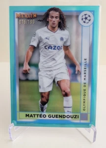 2022-23 TOPPS MERLIN UEFA MATTEO GUENDOUZI AQUA REFRACTOR #77 Ser #076/199 - Picture 1 of 2