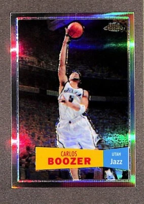 2007-08 Topps Chrome #64 Carlos Boozer 1957-58 Variations Refractors /999 - Image 1 of 3