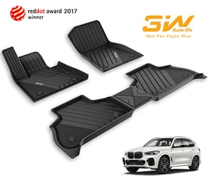 3W Floor Mats for BMW X5 40i 50i 45e M50iM 2019-2025 (Only for 5 Passenger Seat) - Picture 1 of 11