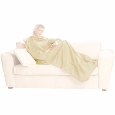Wilson Gabor Fleece-Kuscheldecke mit Ärmeln, Mikrofaser, beige, 150 x 200 cm - Bild 1 von 4