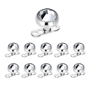 Dermal Anchors Tops and Bases 14g 5 mm and 6 mm Clear CZ 316L Package of 11 Surg - Picture 1 of 1