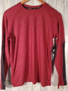 Russell Boys Top XL & 2X Long Sleeve Core Deep Red Maroon Reflective NEW - Picture 1 of 7