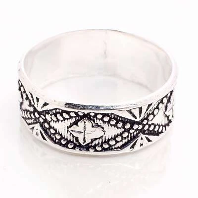 925 Placcato Argento Handmade Design Gioielli Regalo per Lei Anello Taglia 9.75 - Immagine 1 di 3