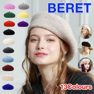 Women's Ladies Beanie Wool French Beret Newsboy Hat Cap Winter Warm Hats Girls - Picture 1 of 23