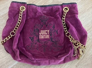Juicy Couture lila Pflaume Gold Schultertasche Handtasche Beuteltasche Y2K groß - Bild 1 von 24