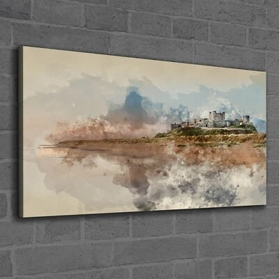 Canvas Wandbild Leinwand Bilder 120x60 Deko Gemälde Aquarell Hamburg Schloss - Bild 1 von 4
