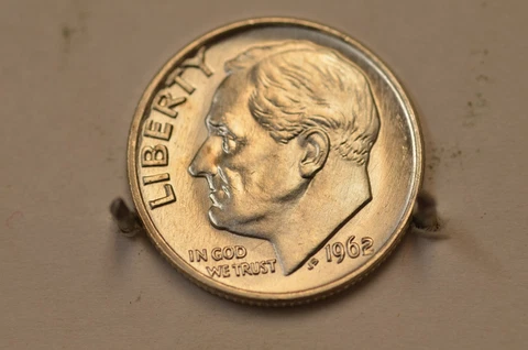 1962-P Gem Silver Roosevelt Dime (90% Silver) Item #5372 Cover