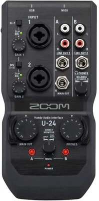 Zoom U-24 Handy Audio Interface, 2 Mic/Line Inputs w/High Performance Mic Preamp - Image 1 of 4