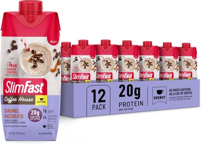 Batido de Proteínas con Cafeína, Caramelo Macchiato - 20G Proteína, Batido de Repuesto de Comidas Foto 1 de 4