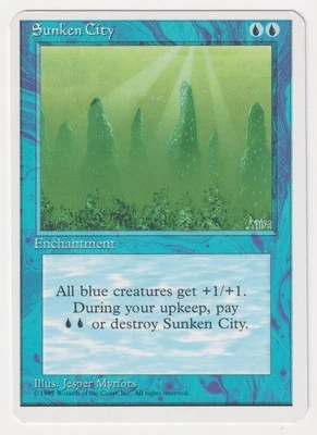Miscut Sunken City NM 4th Edition MTG Magic Error Misprint Alpha Cut Corners! - Image 1 of 2