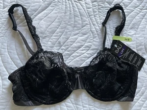 Bali 6543 Black Lace Desire Unlined Full Figure Underwire Bra 36B NWT ❤️ - Picture 1 of 4