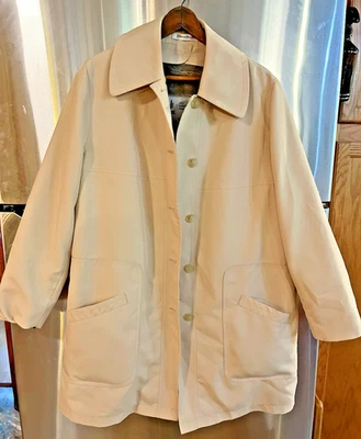 Abrigo de lluvia para mujer vintage años 50/60 beige Misty Harbor forrado talla 16 Foto 1 de 4