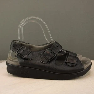Sandalias SAS para hombre 6 zapatos para caminar cómodos de cuero negro con correa ajustable - Imagen 1 de 12