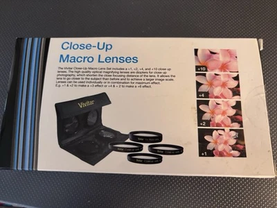 Vivitar + 1 +2 +4 +10 Close Up Macro Diopter Set For Nikon Sony Canon Lenses - Image 1 of 3