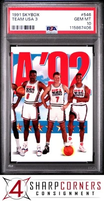 1991 SKYBOX #546 PATRICK EWING-LARRY BIRD-SCOTTIE PIPPEN PSA 10 - Image 1 of 2