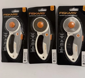 Lotto 3 Taglierine Rotanti Fiskars Titanium Loop NUOVE Sigillate per Materiali Spessi 60mm - Foto 1 di 2
