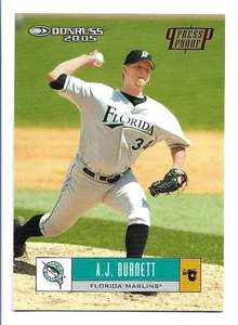 AJ Burnett 2005 Donruss Red Press Proof #188/200 - Florida Marlins - Imagen 1 de 2