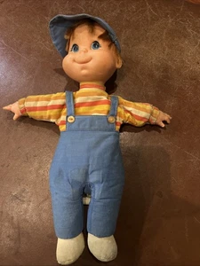 Mattel Biffy Baby Bohnen Junge Sitzsack Puppe 12 Zoll Overall Hut Schaffner Vintage 1970 - Bild 1 von 7