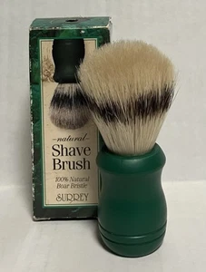 Vtg Surrey Shave Brush 100% Natural Boar Bristles van der Hagen #31014 USA NOB - Picture 1 of 4