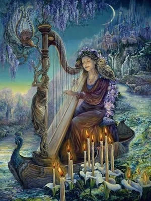 MINERVA'S MELODY New UK Fantasy Josephine Wall Glitter 750 pc Jigsaw Puzzle RARE - Image 1 of 4