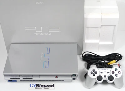 Playstation 2 PS2 Console System SCPH-39000 S Silver W/Box NTSC-J SONY F/S - Image 1 of 4