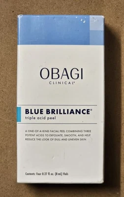 Флаконы OBAGI Clinical Blue Brilliance Triple Acid Peel 4 x 0,27 жидкой унции НОВЫЕ ЗАПЕЧАТАННЫЕ - Изображение 1 из 4
