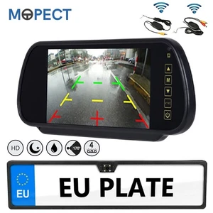 MOPECT Rückfahrkamera Funk Kabellos Nummernschild Mit Farbig Monitor 7 Zoll Auto - Bild 1 von 12