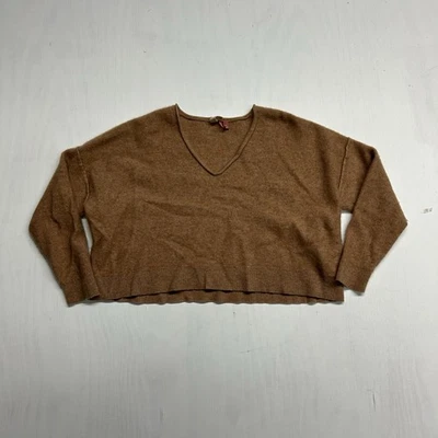 Suéter Anthropologie Pilcro Alani 100 % cachemir recortado cuello en V tostado para mujer S Foto 1 de 4