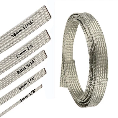 CAR ELEMENTS Wire Shielding Tinned Copper Braid Ground Strap Electric Wire Cable Shielded Lot