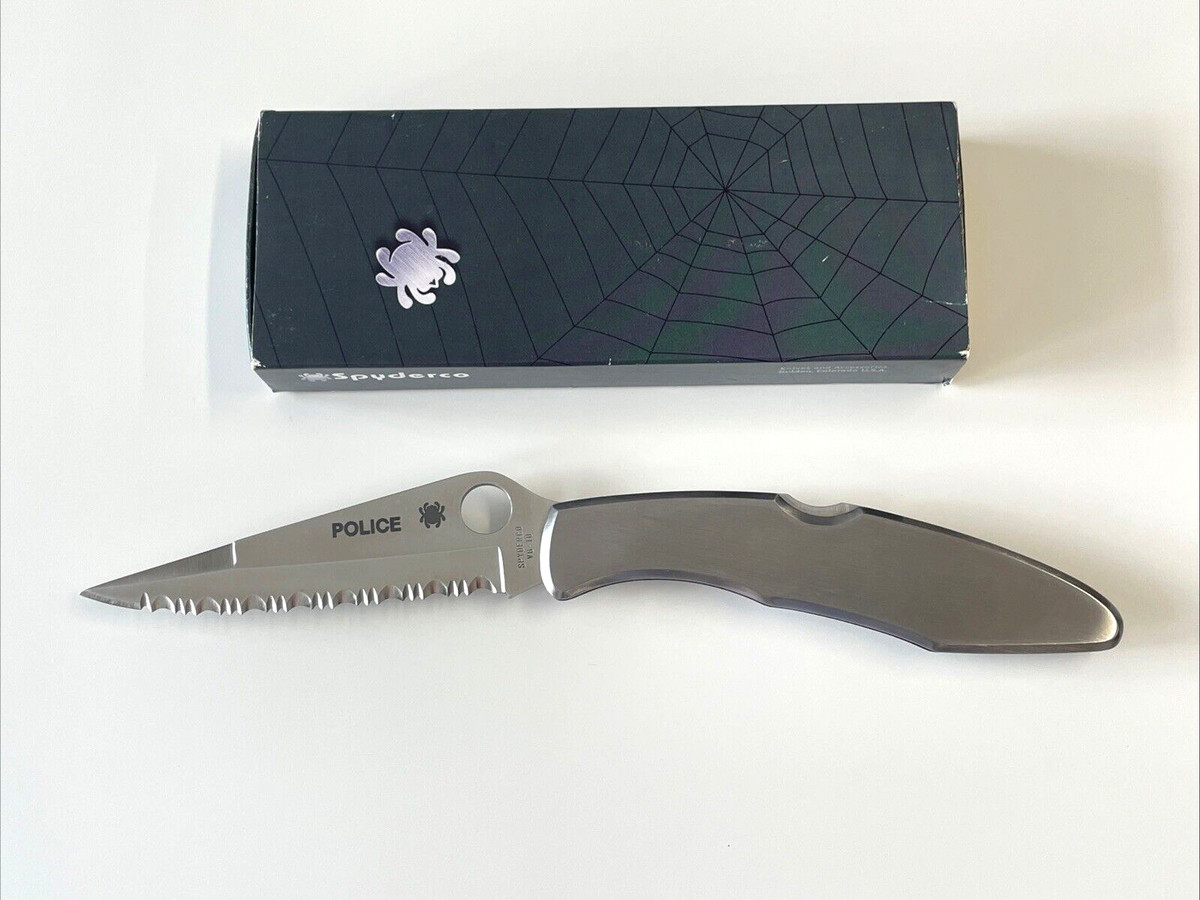 Spyderco Police Stainless Steel Handle Collectible Modern Spyderco Police Stainless Steel Handle Collectible Modern