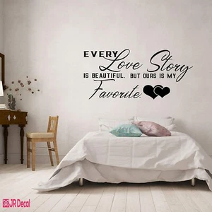 Ours Love story - Romantic quote wall stickers, Bedroom stickers, Home Art decor - Picture 1 of 7