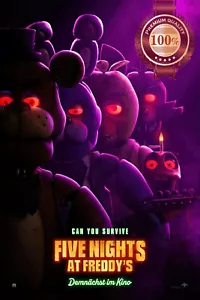 FIVE NIGHTS AT FREDDY'S 2023 ORIGINAL CINEMA MOVIE FILM PRINT PREMIUM POSTER - Foto 1 di 6